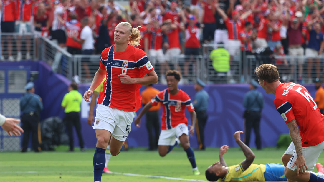 Super-Wikinger: Erling Haaland schiesst Brasilien mit zwei Treffern aus dem Turnier und Norwegen in den Achtelfinal 20260706000538143.jpg