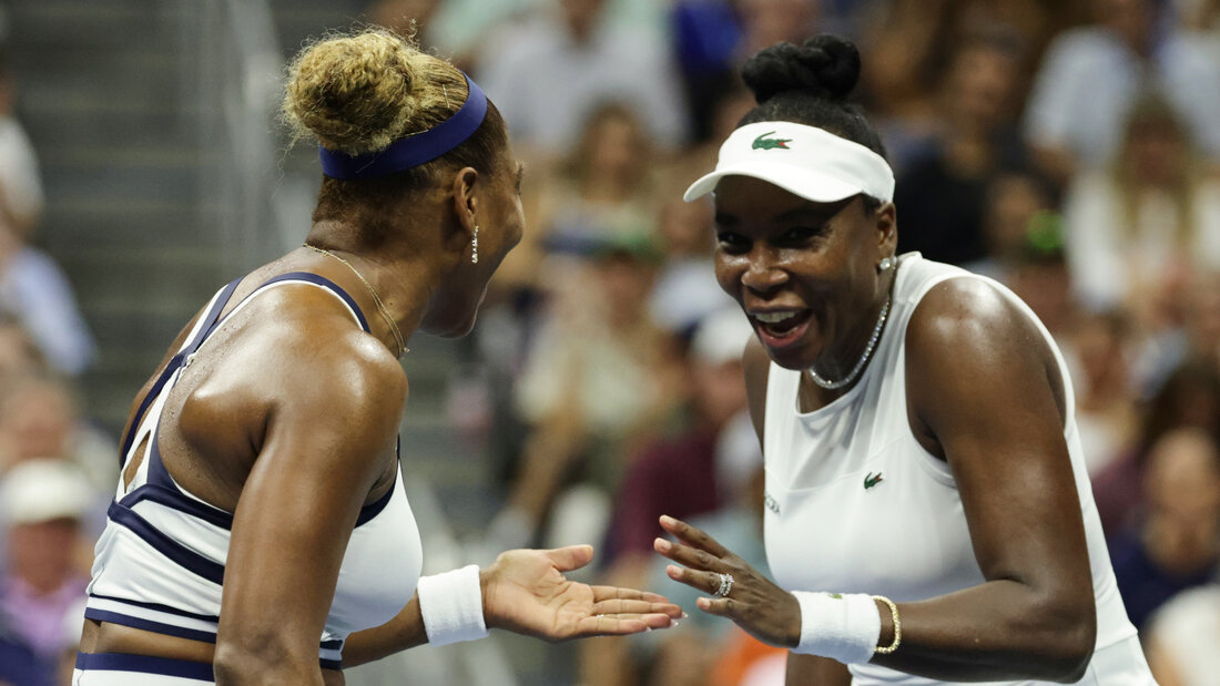Venus Williams (rechts) und Serena Williams müssen sich im Doppel nur knapp geschlagen geben 20260905074721118.jpg