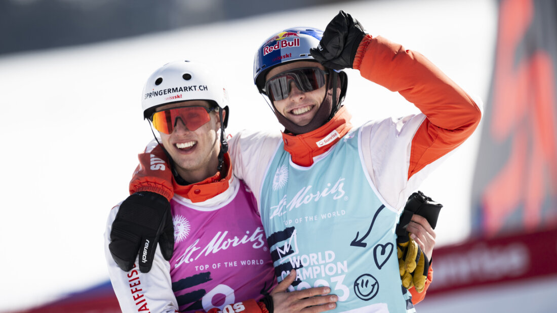 Der Weltmeister Noé Roth (rechts) und der WM-Dritte Pirmin Wenger sind Freunde und Konkurrenten zugleich 20260217050045126.jpg