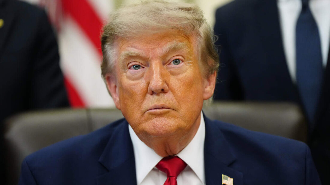 US-Präsident Donald Trump spricht in Washington im Oval Office des Weißen Hauses, bevor er Dekrete unterzeichnet. Foto: Julia Demaree Nikhinson/AP/dpa 20260715055645875.jpg