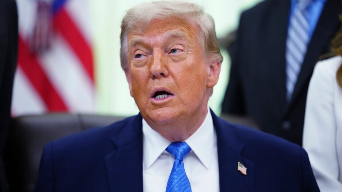 US-Präsident Donald Trump spricht im Oval Office des Weißen Hauses. Foto: Julia Demaree Nikhinson/AP/dpa 20260611200731892.jpg