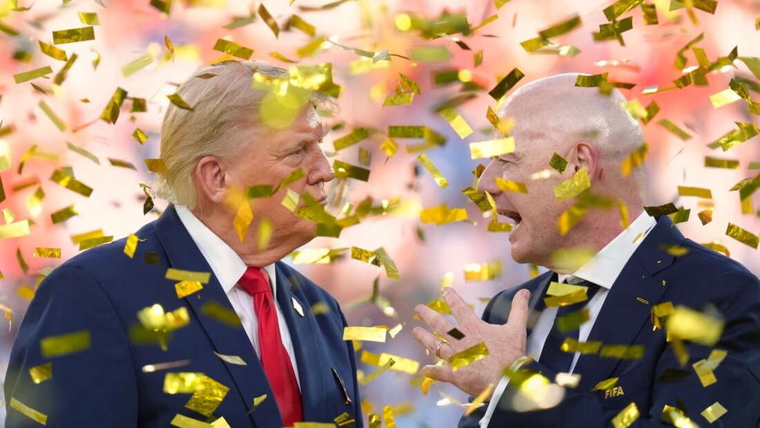 Für US-Präsident Donald Trump (links) und Fifa-Präsident Gianni Infantino gab es vor der Pokalübergabe ein Pfeifkonzert. 20260720012554988.jpg