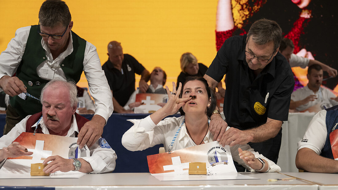 Fast fünf Gramm Schnupftabak vermögen die Besten an der Schnupf-Weltmeisterschaft in der Nase zu "versorgen". 20240915134259136.jpg