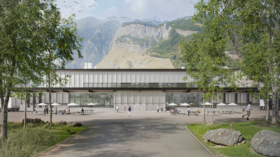 So sieht die neue Churer Eventhalle "Areon" auf der Oberen Au aus. (Archiv) 20260911084509218.jpg