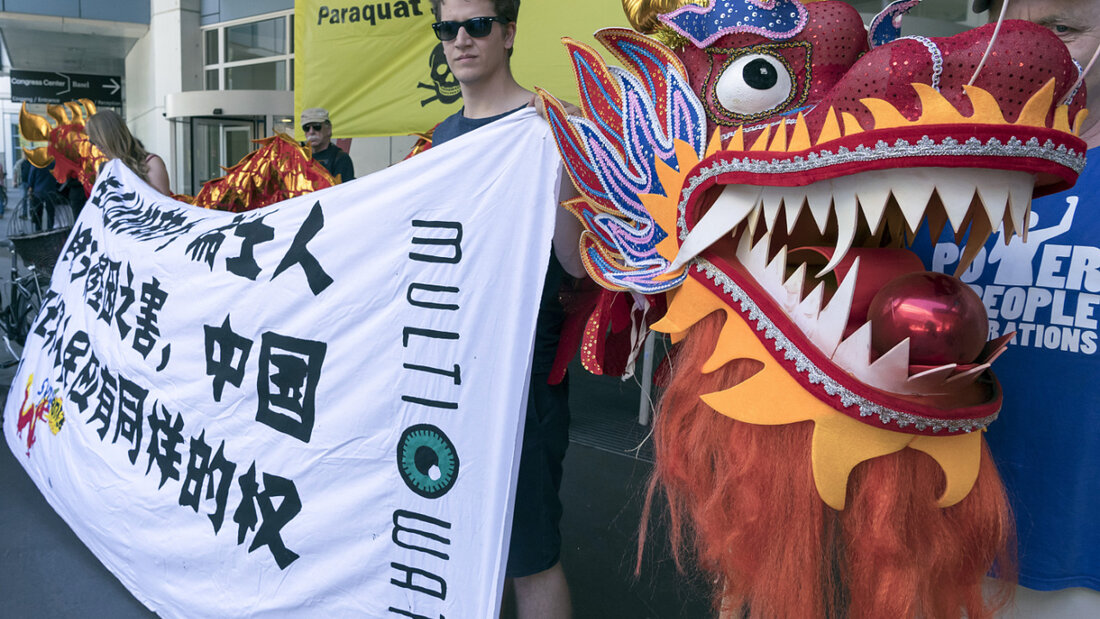 Aktivisten machen 2017 vor der letzten Aktionärsgeneralversammlung von Syngenta vor der Übernahme durch Chem China auf aus ihrer Sicht bestehende Probleme aufmerksam. (Archivbild) 20251202124601772.jpg