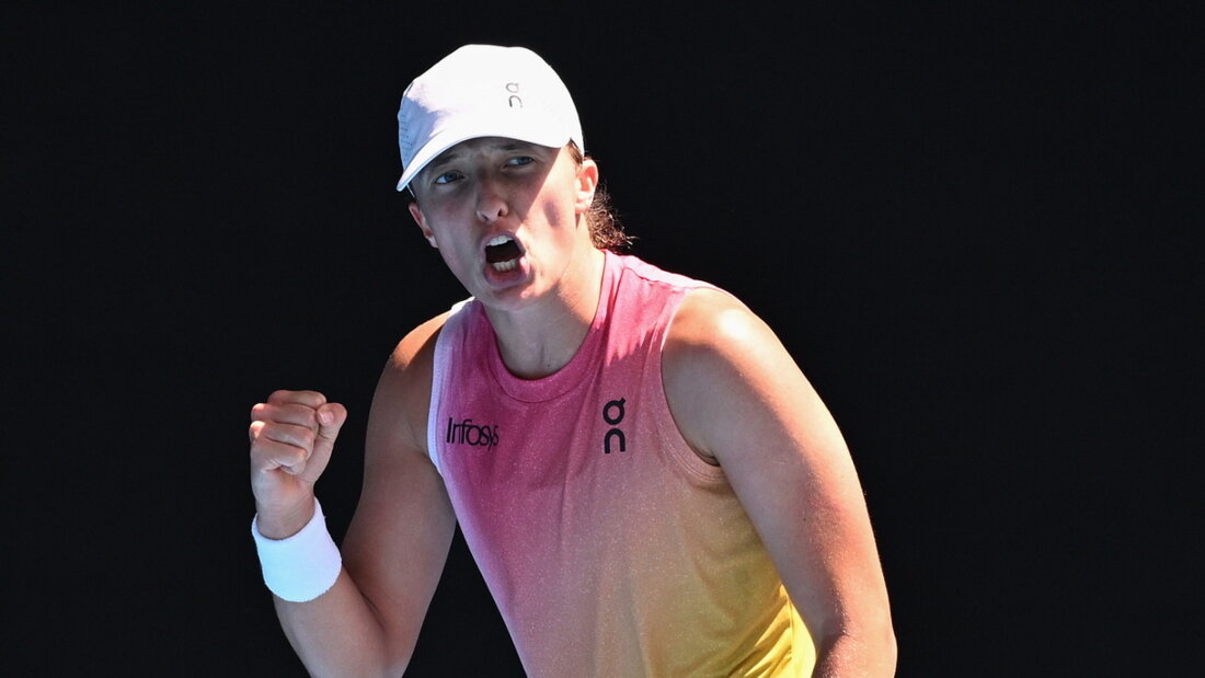 Ein gewohntes Bild am diesjährigen Australian Open: Iga Swiatek mit der Siegerfaust 20250122062005152.jpg