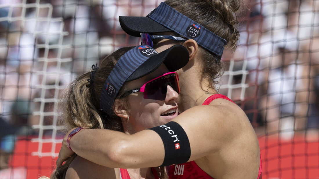 Glänzend in Form: Das Beachvolleyball-Duo Nina Brunner (li.) und Tanja Hüberli 20260809190856909.jpg