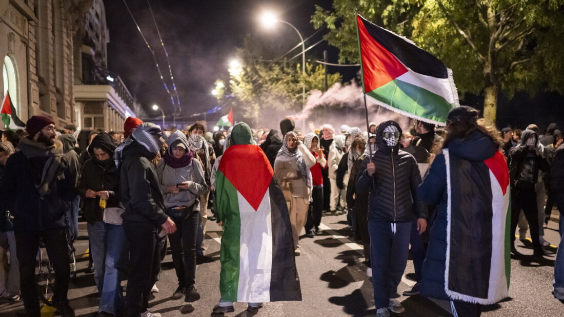 In Lausanne protestierten am Mittwochabend rund 1000 Menschen gegen das Vorgehen der israelischen Marine. 20251001234310933.jpg