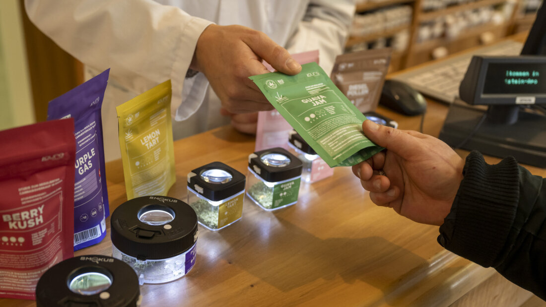 Im Rahmen einer Studie wird in einer Apotheke in Basel Cannabis verkauft. (Archivbild) 20251207100015619.jpg