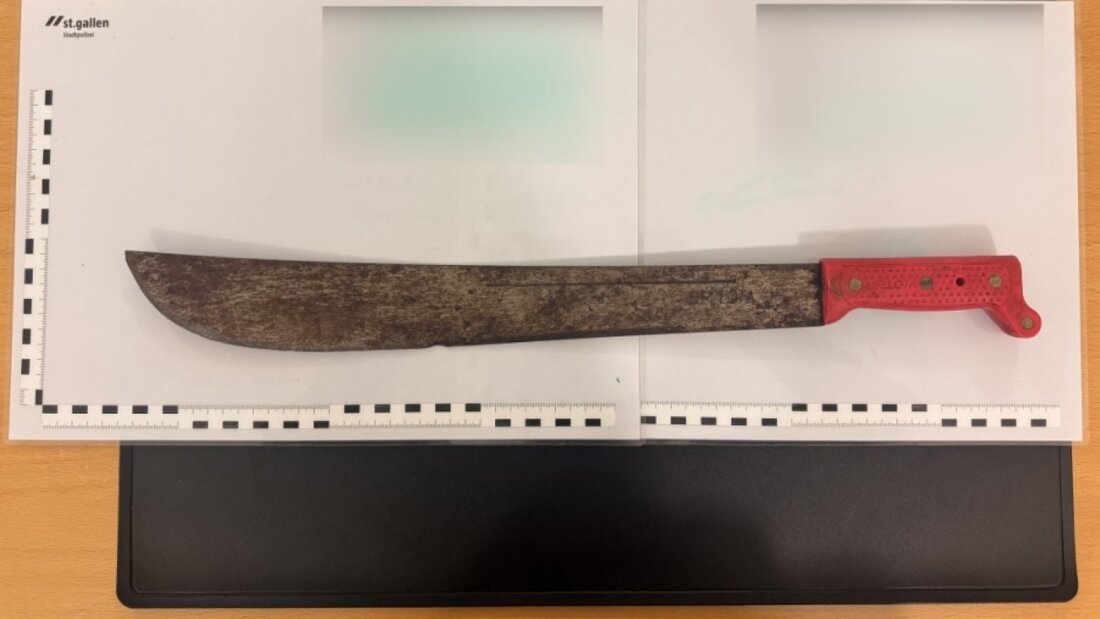In St. Gallen war am Freitagnachmittag ein Mann mit einer Machete unterwegs. Die Polizei wies ihn in einer Klinik ein. 20260905092421341.jpg