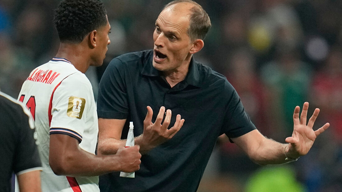 Noch nicht am Ziel: Trainer Thomas Tuchel gefällt nicht alles, was Jude Bellingham und die Engländer auf dem Rasen bieten 20260712142953066.jpg